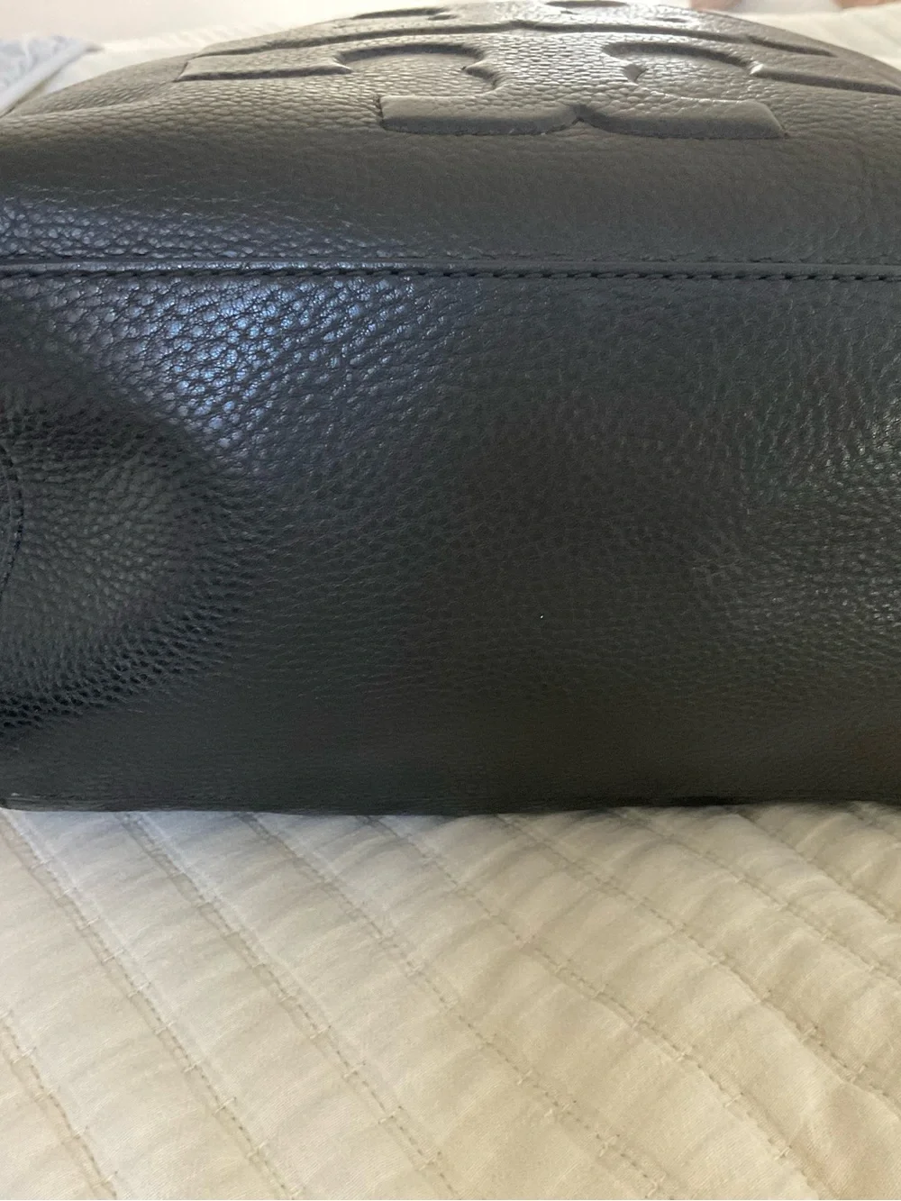 Tory Burch Black Leather Logo Backpack
